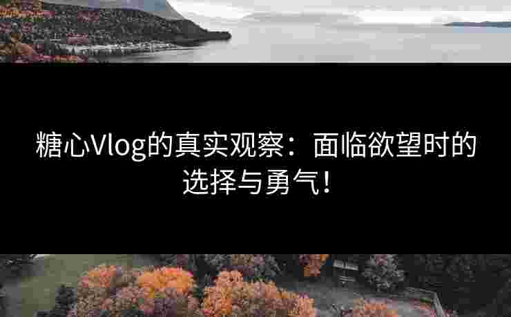 糖心Vlog的真实观察：面临欲望时的选择与勇气！